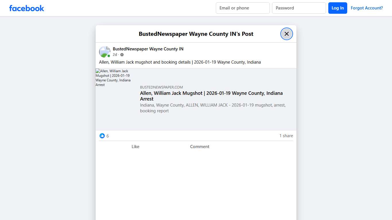 Allen, William Jack... - BustedNewspaper Wayne County IN | Facebook